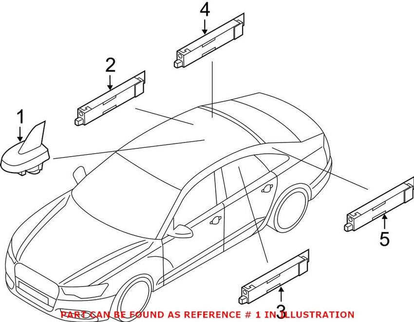 Audi Radio Antenna Mast 4G0035503KGRU